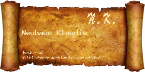Neuhaus Klaudia névjegykártya